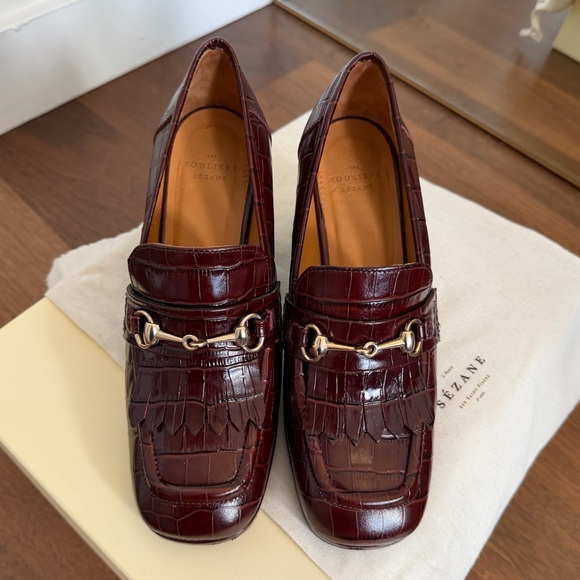 Sezane Shoes - Sezane Julianne Loafers Brown Croco - Size 7 (38)